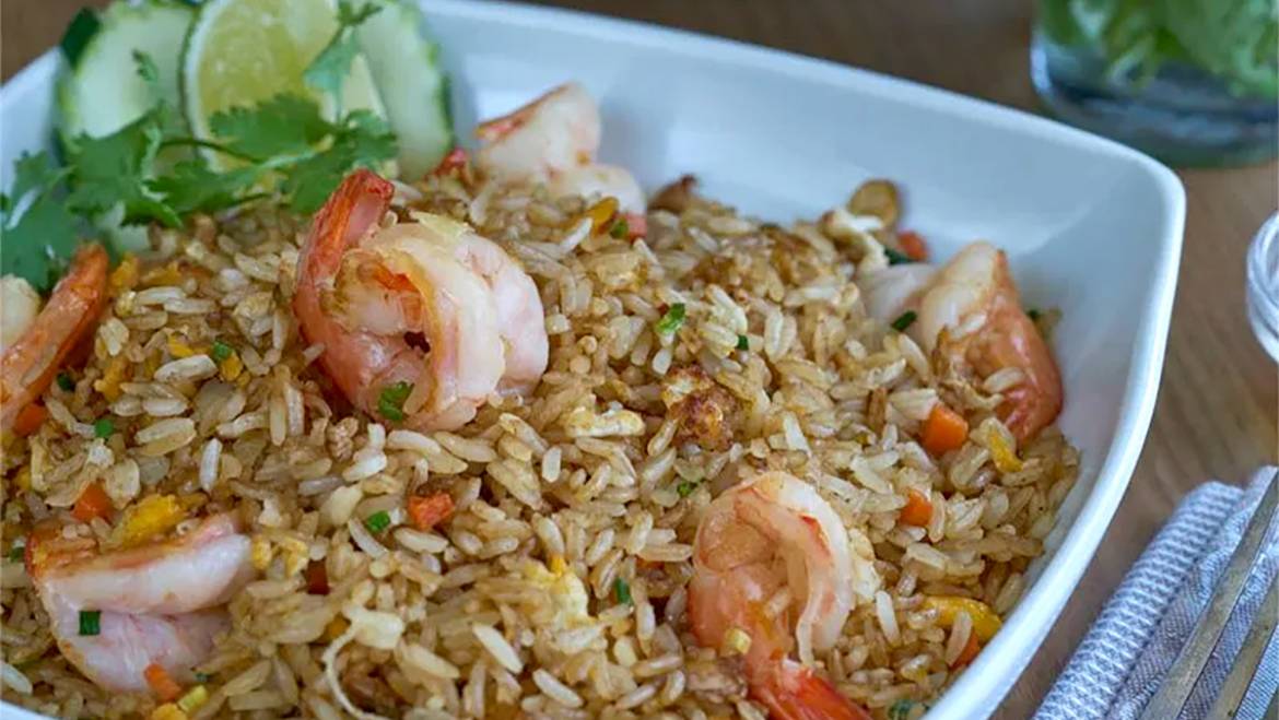 Receta: Arroz Frito Langostinos Estilo Tailandés
