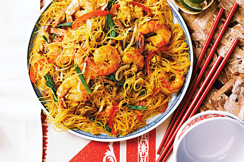 Singapur Noodles – Fideos de arroz salteados estilo Singapur