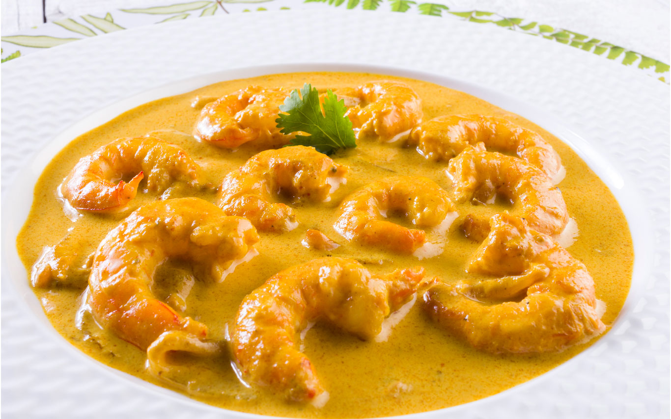 Receta de Langostinos al  Curry