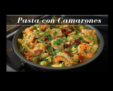 Pasta con Crema y Camarones