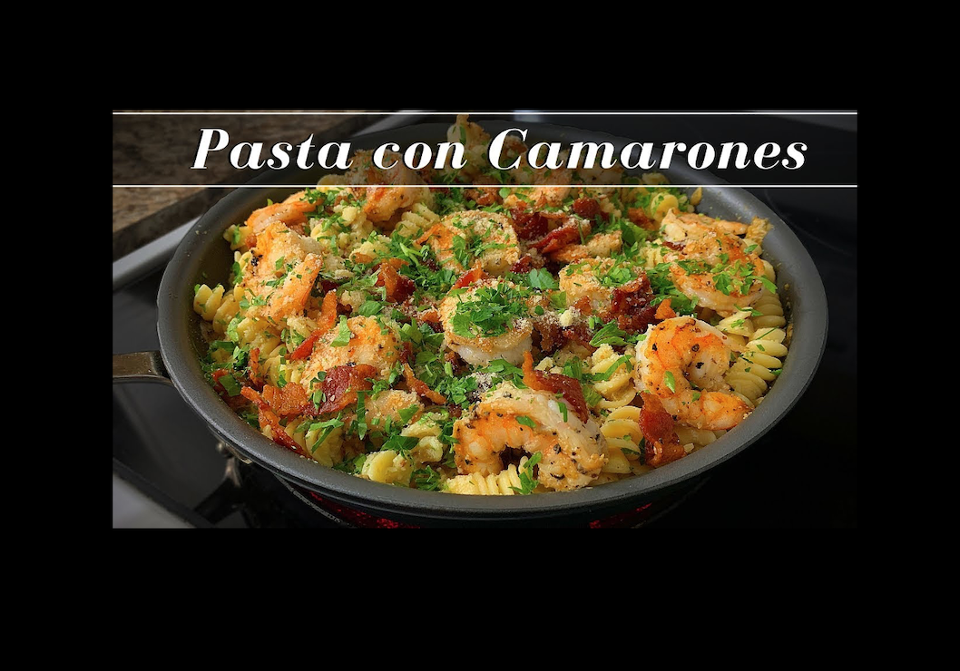 Pasta con Crema y Camarones